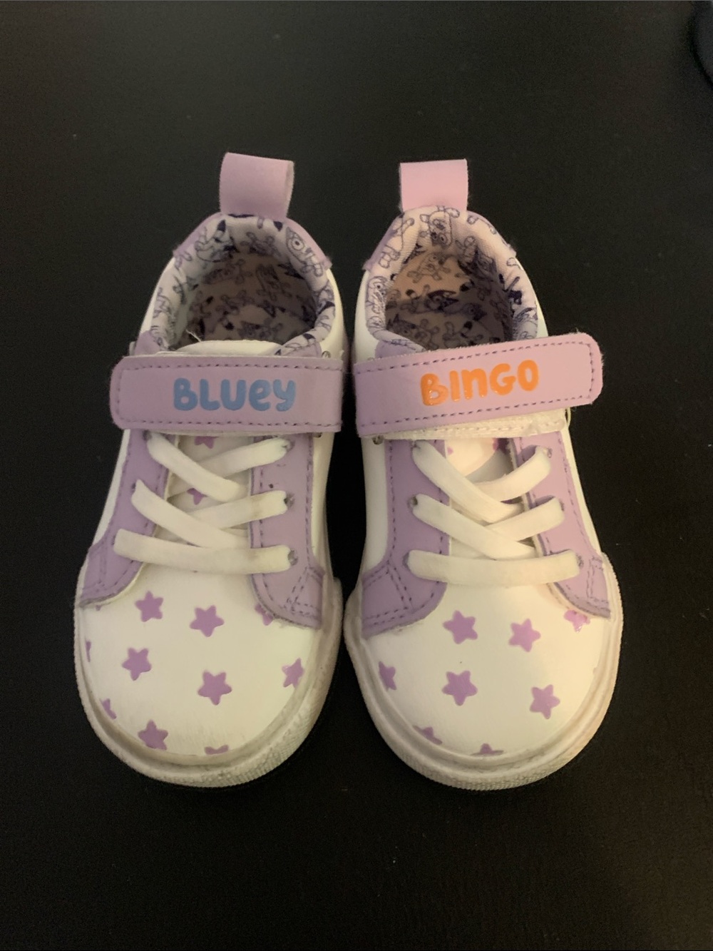 Bluey Bingo Kids' Lavender & White Star Toddler Sneakers